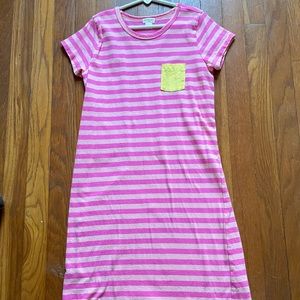 Crewcuts Girls Pink Stripe T-Shirt Dress, Size 12